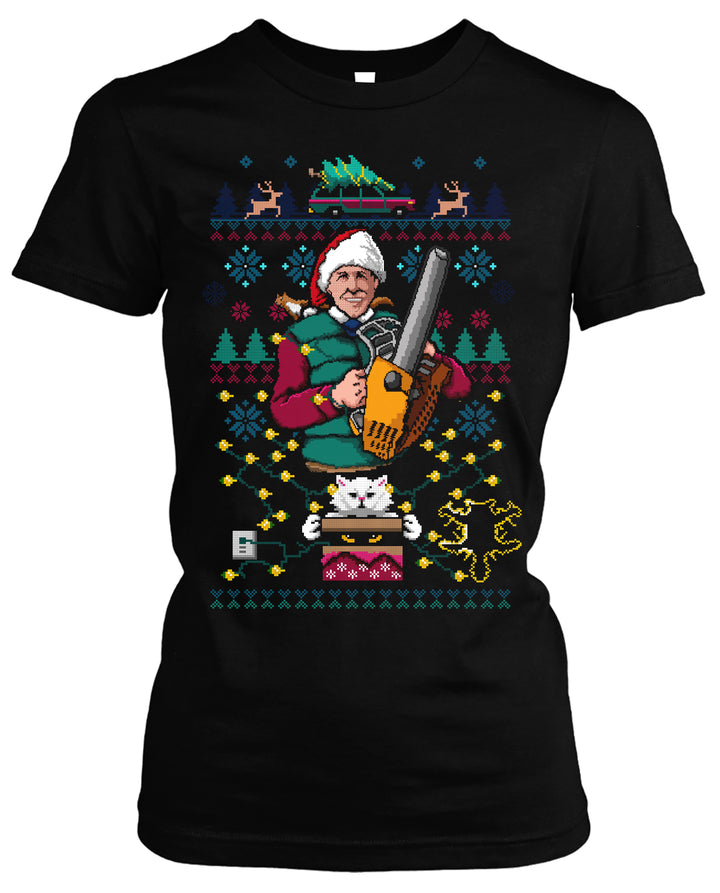 8 Bit Griswold Damen T-Shirt | Schöne Bescherung Weihnachten Xmas
