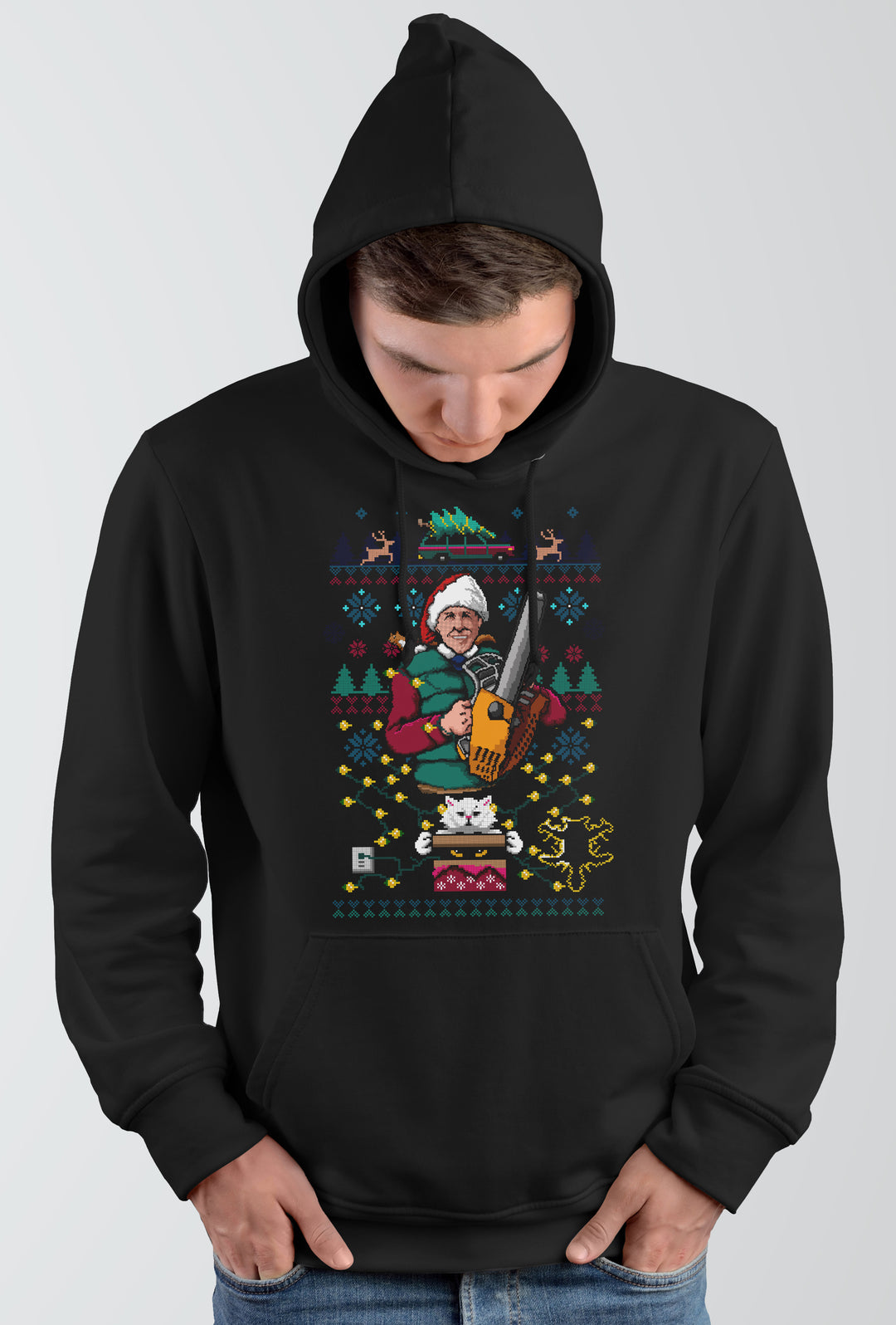 8 Bit Griswold Kapuzenpullover | Schöne Bescherung Weihnachten Xmas