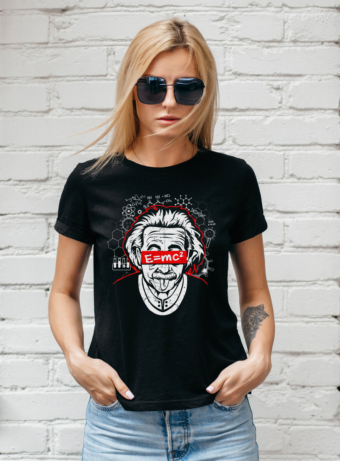 Albert Einstein Damen T-Shirt | Design für Physik- & Mathefans | M2