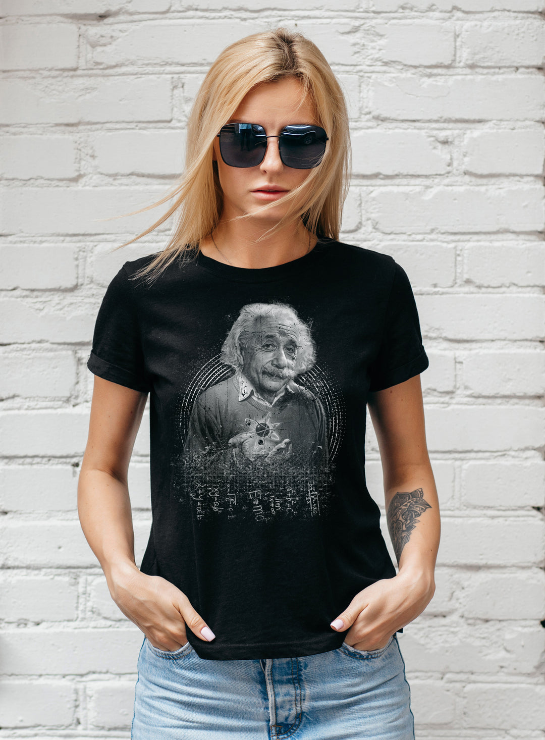Albert Einstein Damen T-Shirt | Design für Physik- & Mathefans | M3