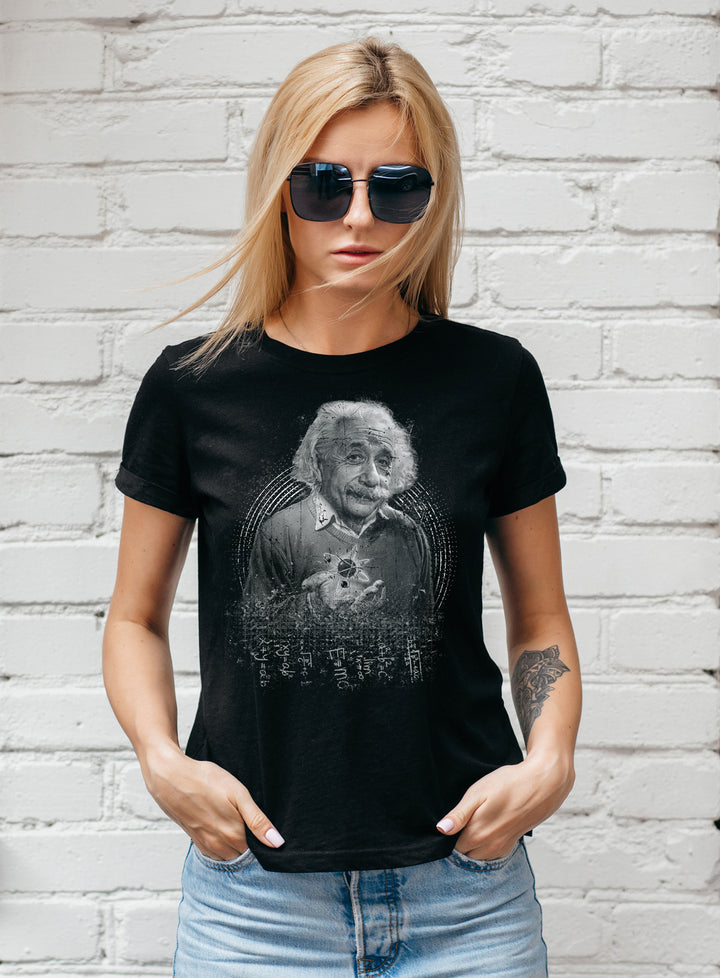 Albert Einstein Damen T-Shirt | Design für Physik- & Mathefans | M3