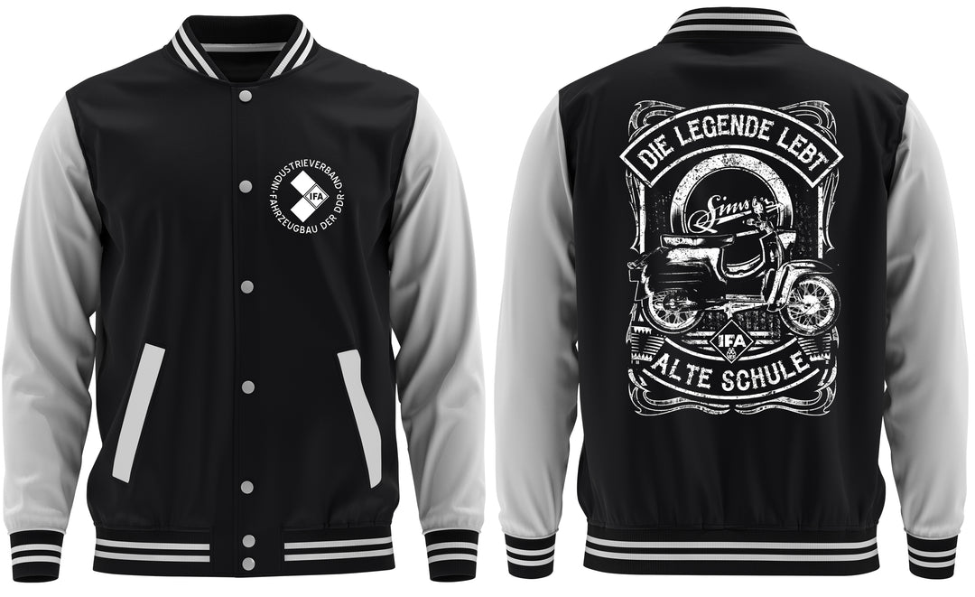 Alte Schule Simson Schwalbe College Jacke | Moped DDR Biker Ostdeutschland