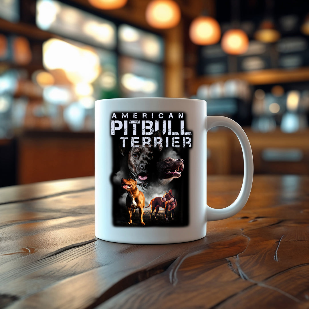 American Pitbull Terrier Tasse | Pitbull Kaffeebecher mit Hund Kaffeetasse