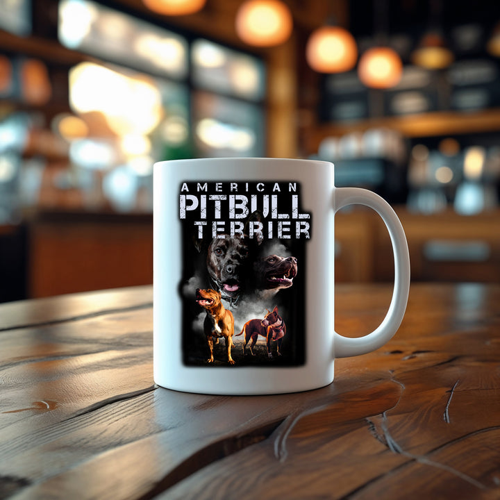 American Pitbull Terrier Tasse | Pitbull Kaffeebecher mit Hund Kaffeetasse
