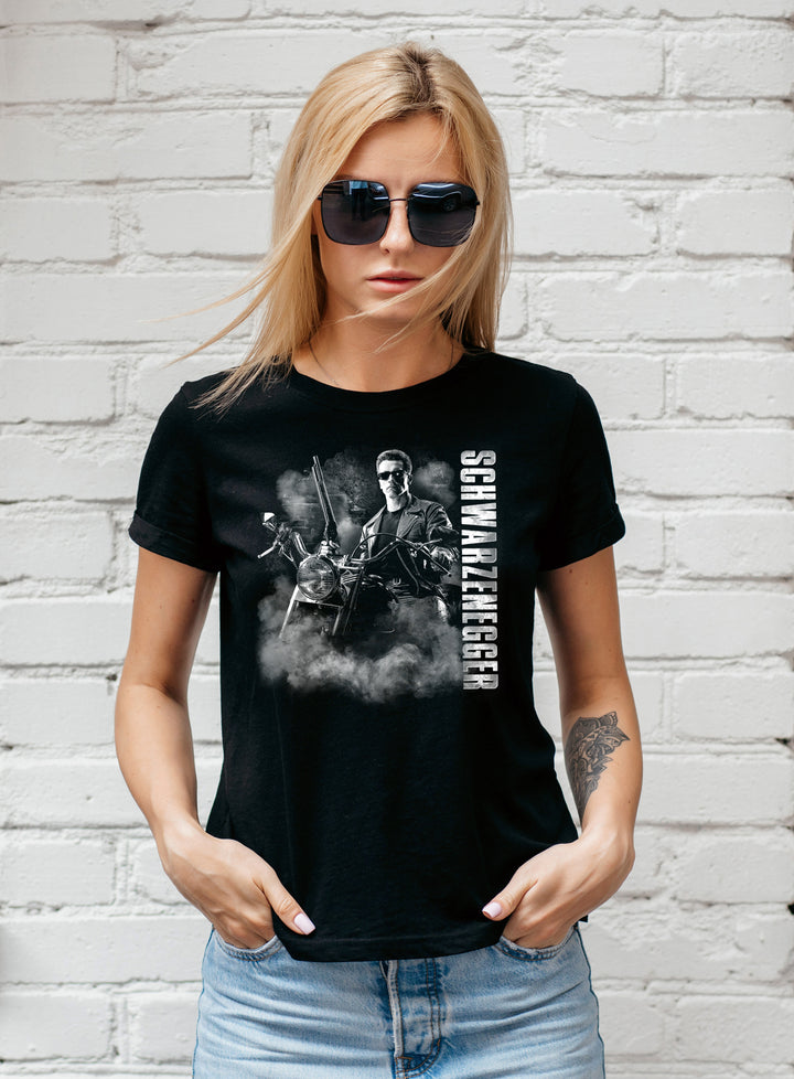 Arnold Schwarzenegger Damen T-Shirt | Terminator T800 Retro Arni 80er | M3