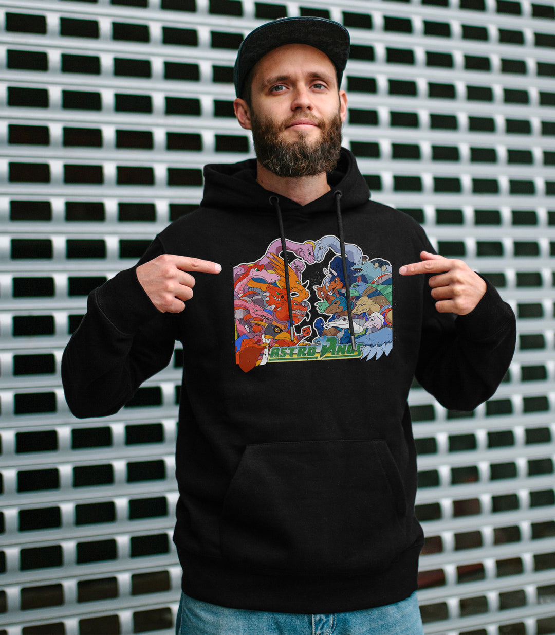 Astro Dinos Kapuzenpullover | Dinosaurier T-Rex 90er | M2