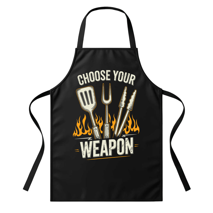 Grillschürze – „Choose Your Weapon“ – BBQ Schürze mit Spruch für Männer