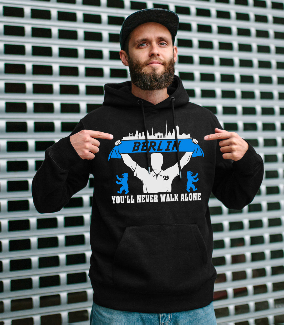 Berlin Support Kapuzenpullover | Skyline Fussball City Fanartikel