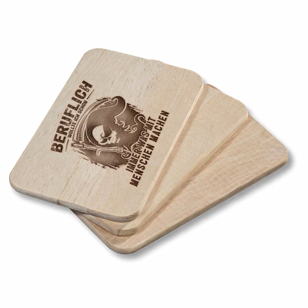 Bestatter Schneidebrett | Frühstücksbrettchen mit Gravur – Humor Spruch Motiv Holzbrett Küchenbrett | M1