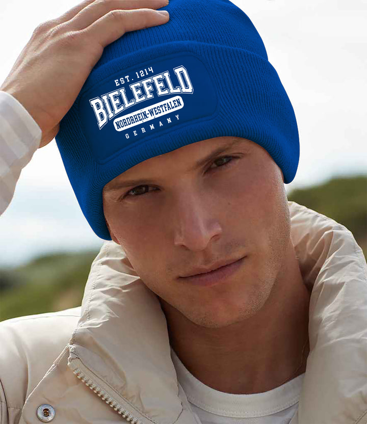 College City Bielefeld Mütze | Ostwestfalen Wintermütze | Patch Beanie