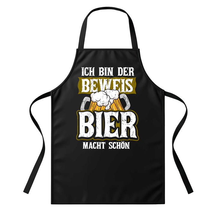 Grillschürze – „Bier macht schön“ – BBQ Schürze mit Spruch für Männer