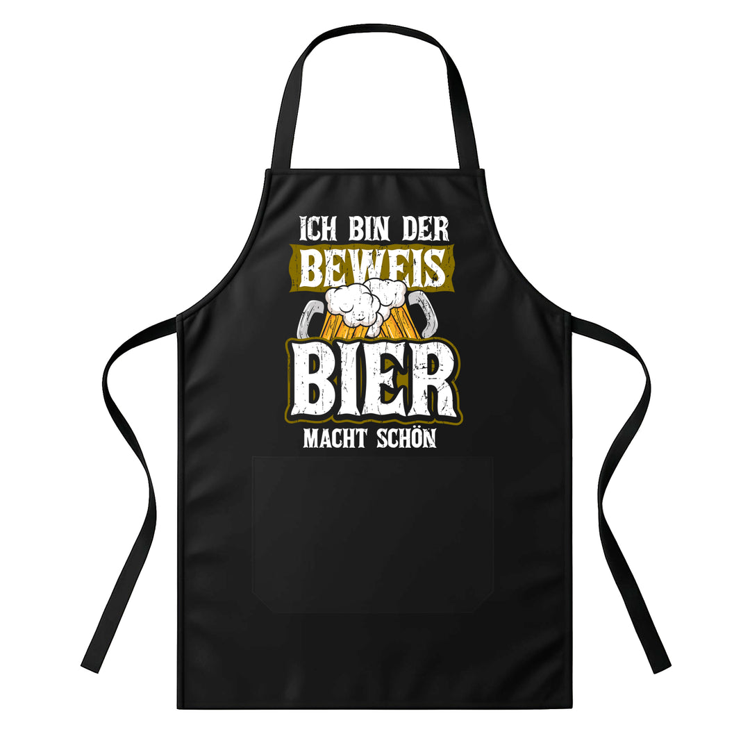 Grillschürze – „Bier macht schön“ – BBQ Schürze mit Spruch für Männer