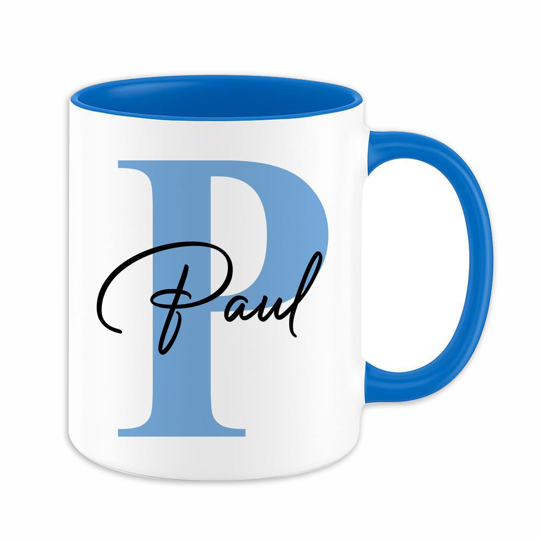 Personalisierte Tasse mit Name & Initiale | Kaffeetasse Geschenk Geburtstag Weihnachten Valentinstag Kollegen Familie