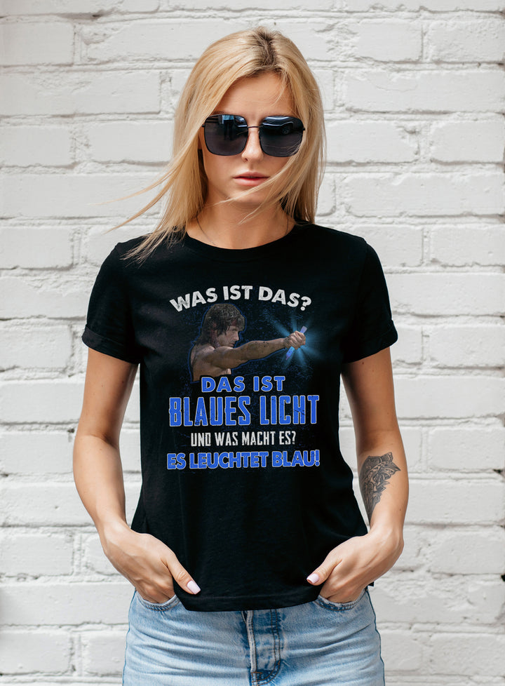 Blaues Licht Damen T-Shirt | Rambo Sylvester Stallone Rocky | M2
