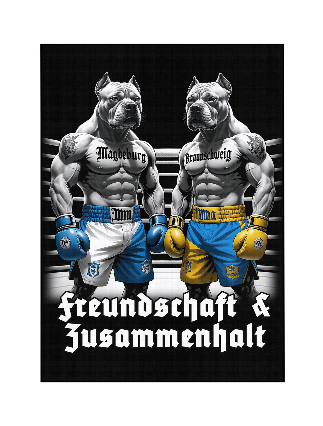 Braunschweig & Magdeburg Leinwand | Bild Boxer Hunde Pitbull Poster Gemälde