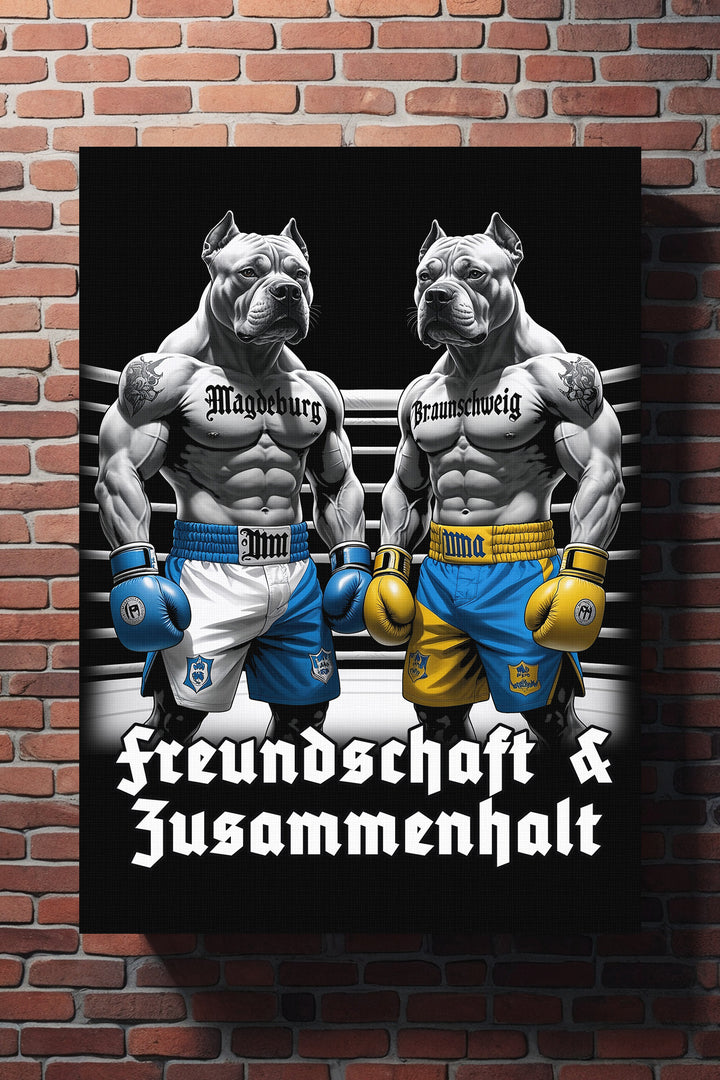 Braunschweig & Magdeburg Leinwand | Bild Boxer Hunde Pitbull Poster Gemälde