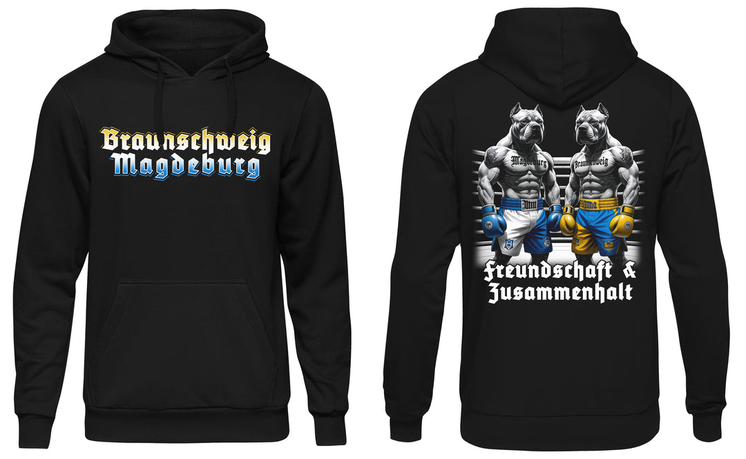 Braunschweig & Magdeburg Kapuzenpullover | Freundschaft Fussball | M2