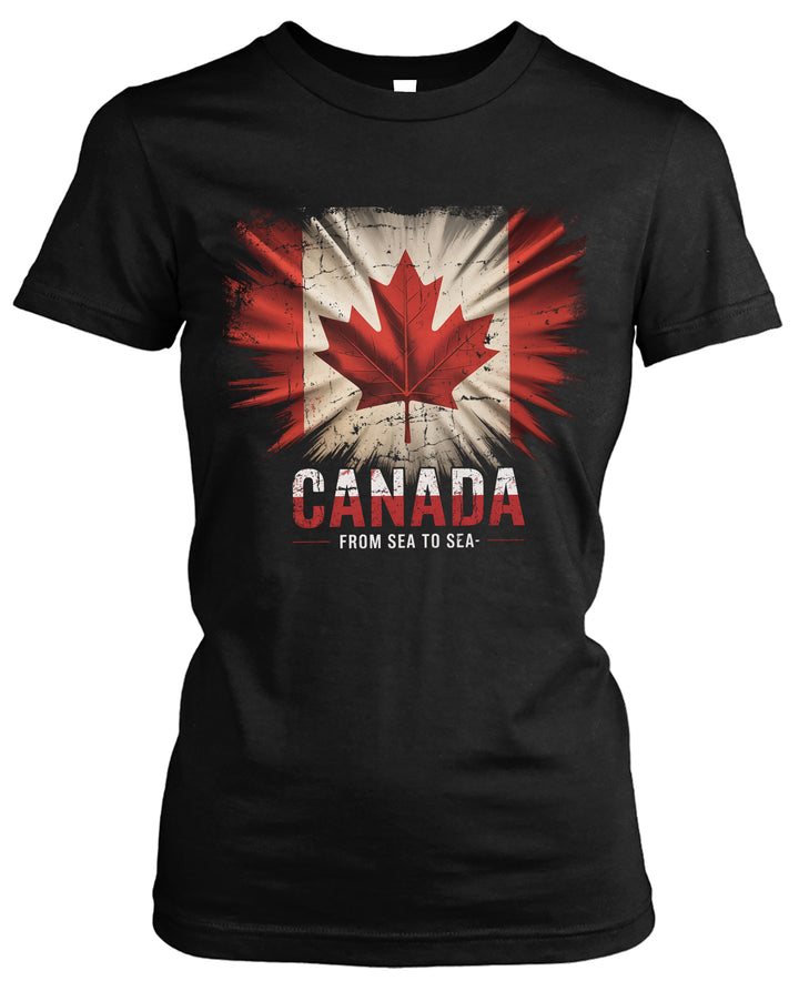 Canada Damen T-Shirt | Kanada Flagge Vinatge