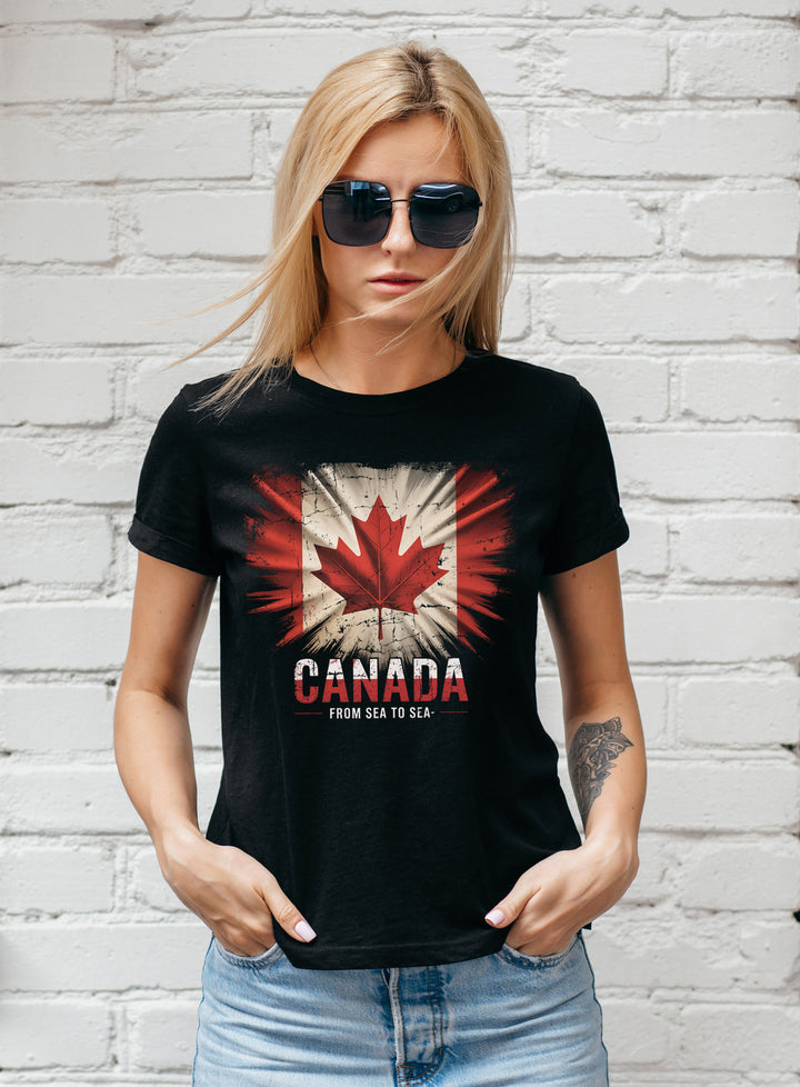 Canada Damen T-Shirt | Kanada Flagge Vinatge