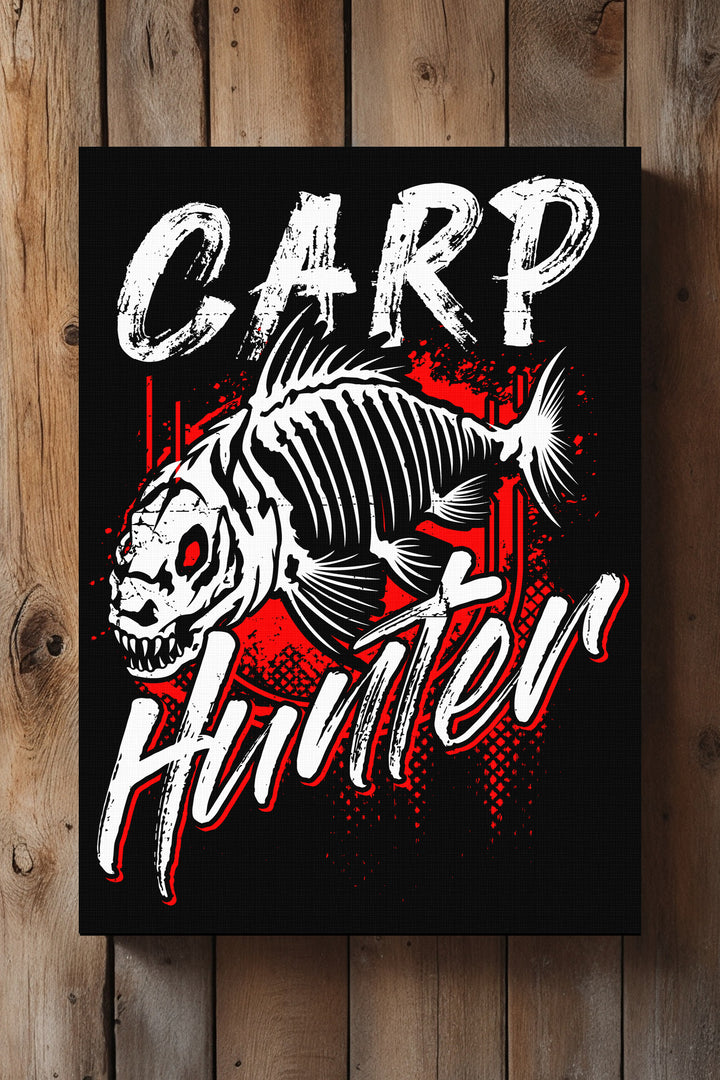 Carp Hunter Leinwand | Karpfen Angeln Bild Angler Fishing Deko | M10