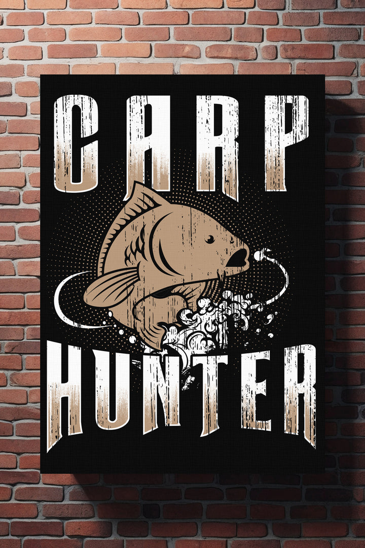 Carp Hunter Leinwand | Karpfen Angeln Bild Angler Fishing Deko | M9