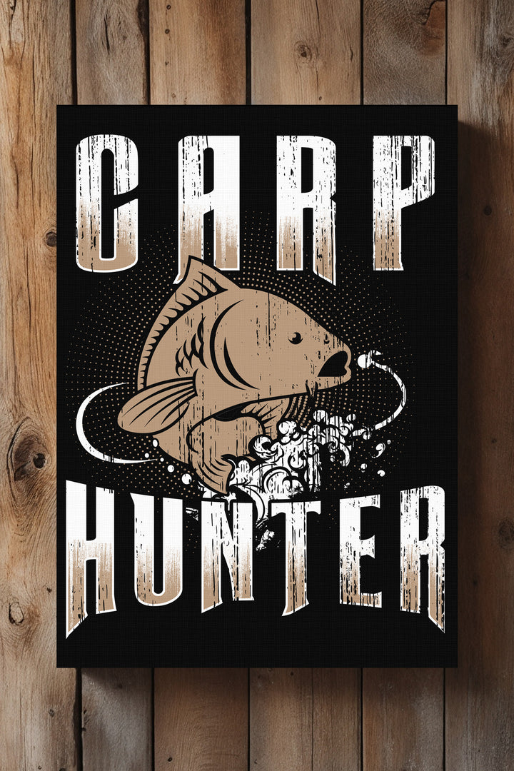 Carp Hunter Leinwand | Karpfen Angeln Bild Angler Fishing Deko | M9