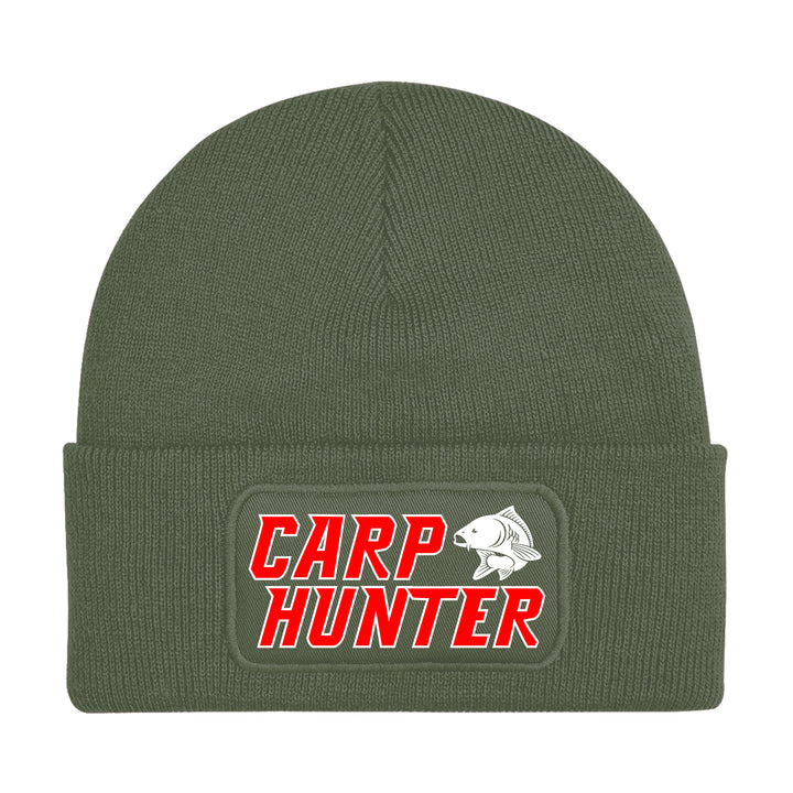 Carp Hunter Mütze | Angeln Fischer Wintermütze | Patch Beanie