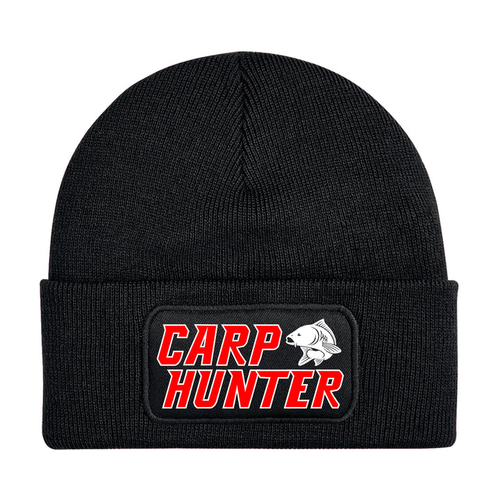 Carp Hunter Mütze | Angeln Fischer Wintermütze | Patch Beanie