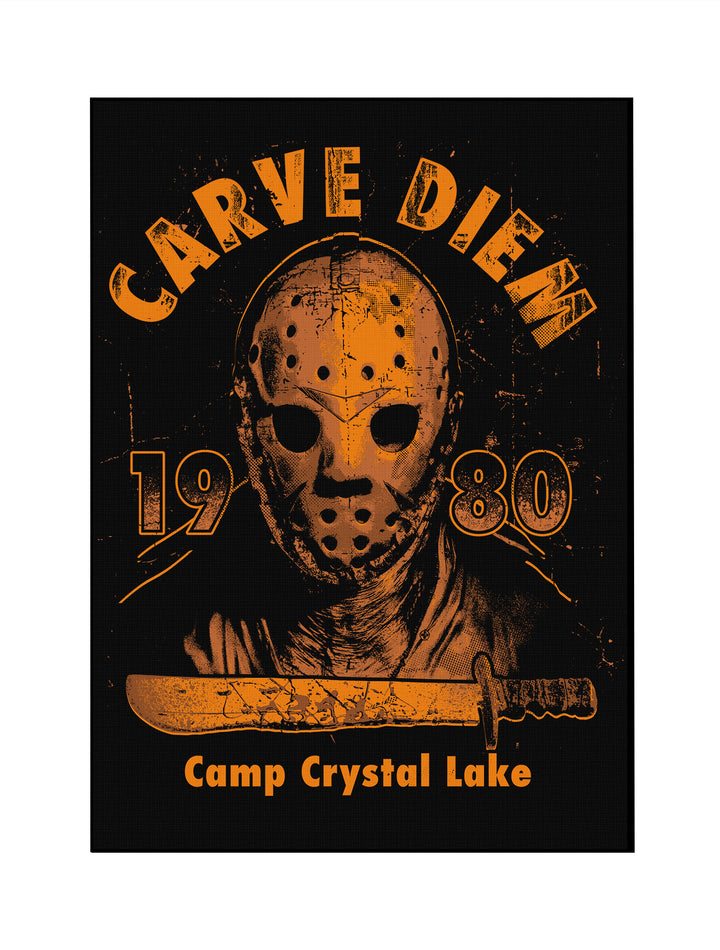 Carve Diem Jason Leinwand | Wandbild Horror Camp Crystal Lake 1980 Halloween Grusel Gemälde