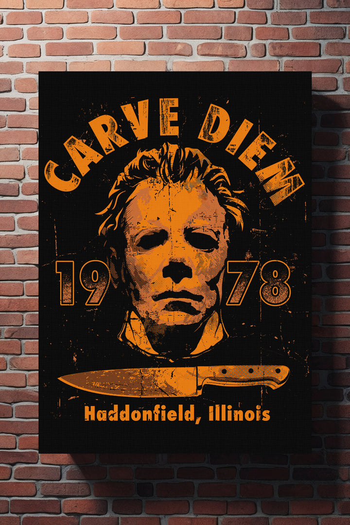 Carve Diem Michael Leinwand | Wandbild Horror Haddonfield Illinois 1978 Halloween Grusel Gemälde