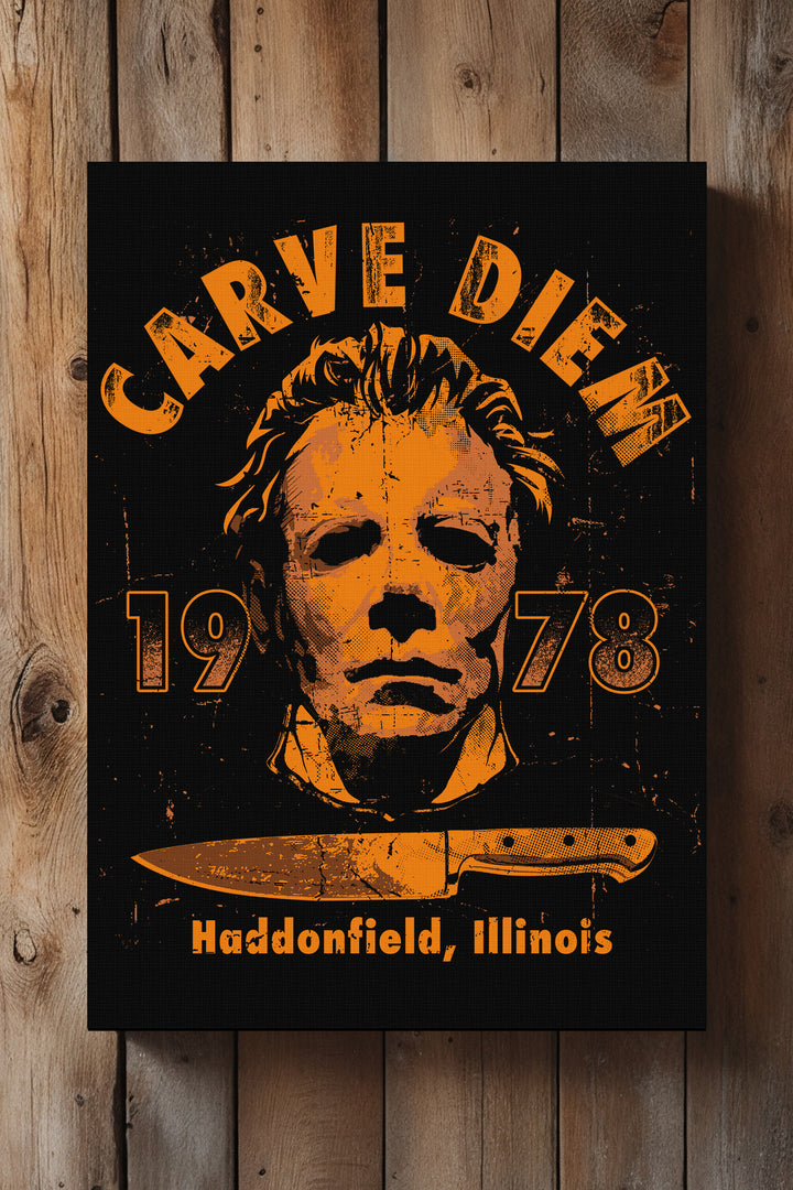 Carve Diem Michael Leinwand | Wandbild Horror Haddonfield Illinois 1978 Halloween Grusel Gemälde