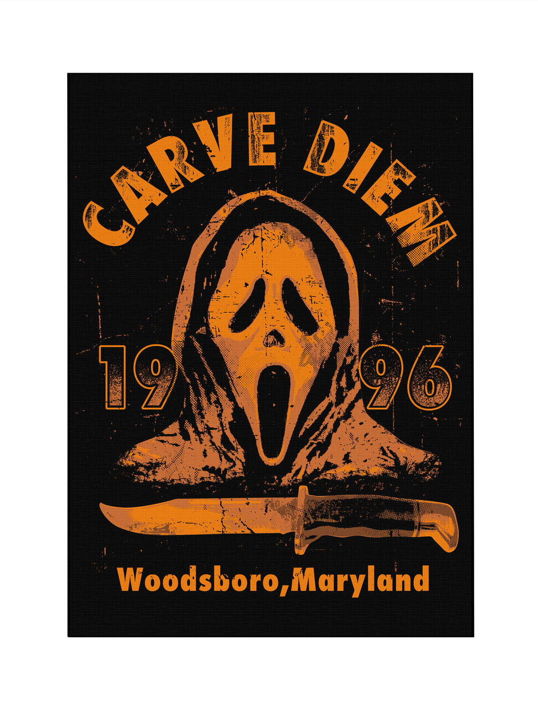 Carve Diem Scream Leinwand | Wandbild Horror Woodsboro Maryland 1996 Halloween Grusel Gemälde