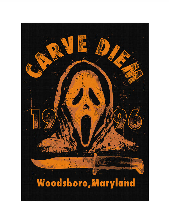 Carve Diem Scream Leinwand | Wandbild Horror Woodsboro Maryland 1996 Halloween Grusel Gemälde