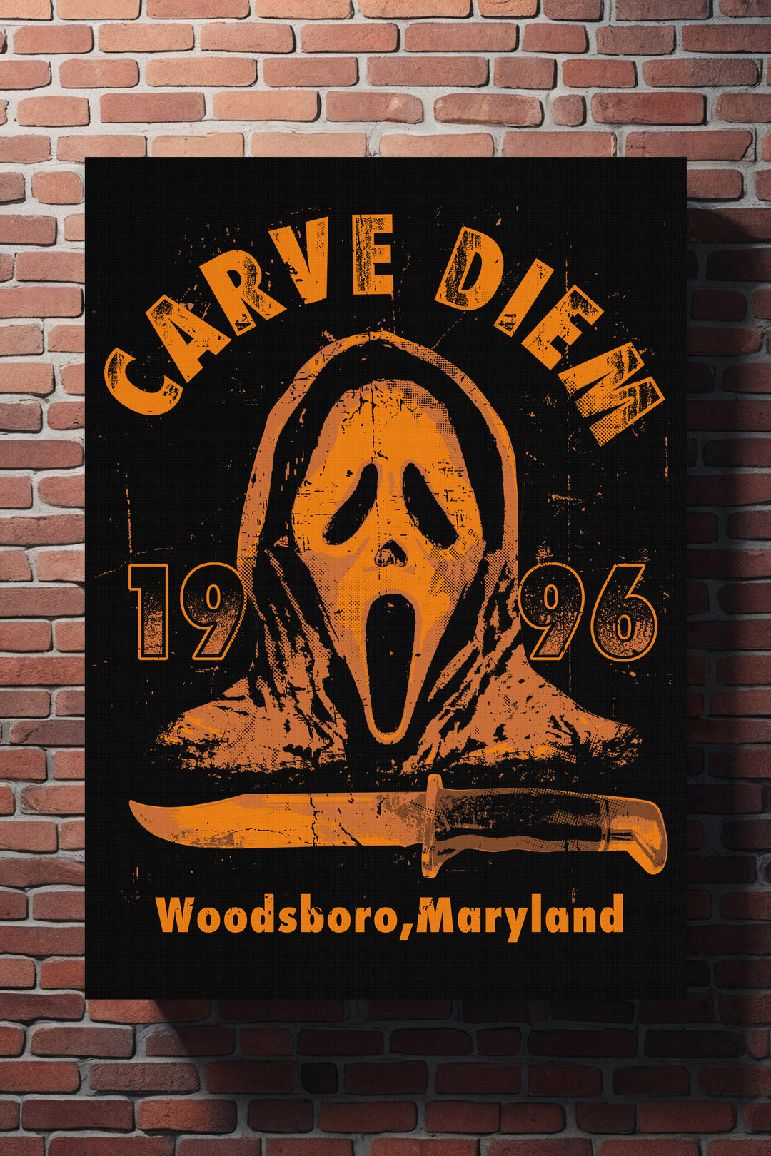 Carve Diem Scream Leinwand | Wandbild Horror Woodsboro Maryland 1996 Halloween Grusel Gemälde