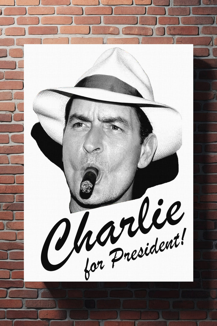 Charlie for President Leinwand | Vintage Bild Zigarren Retro Deko