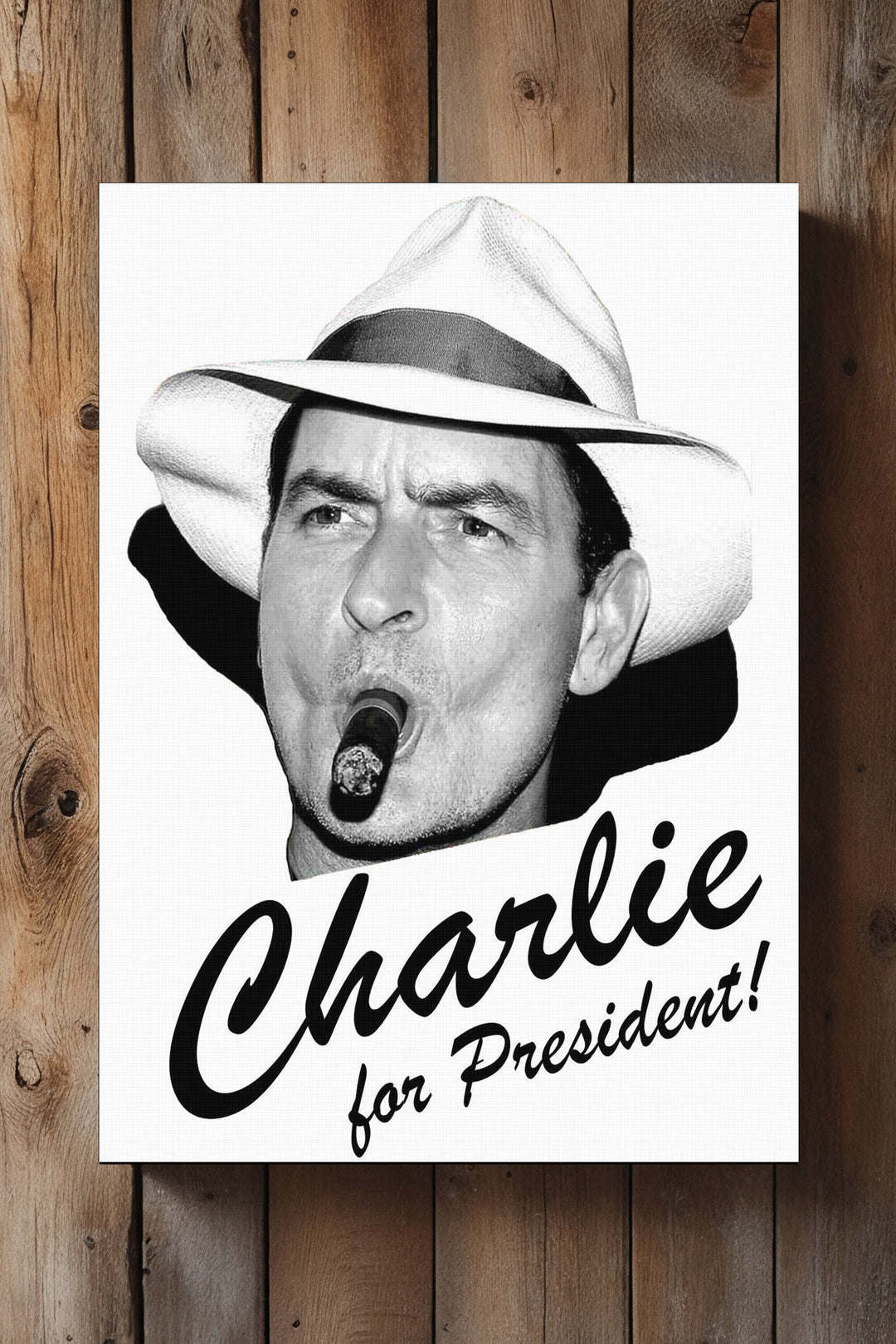 Charlie for President Leinwand | Vintage Bild Zigarren Retro Deko