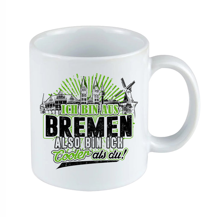 Cooler als du Bremen Tasse | Kaffeetasse Hansestadt Skyline Spruch Kaffeebecher
