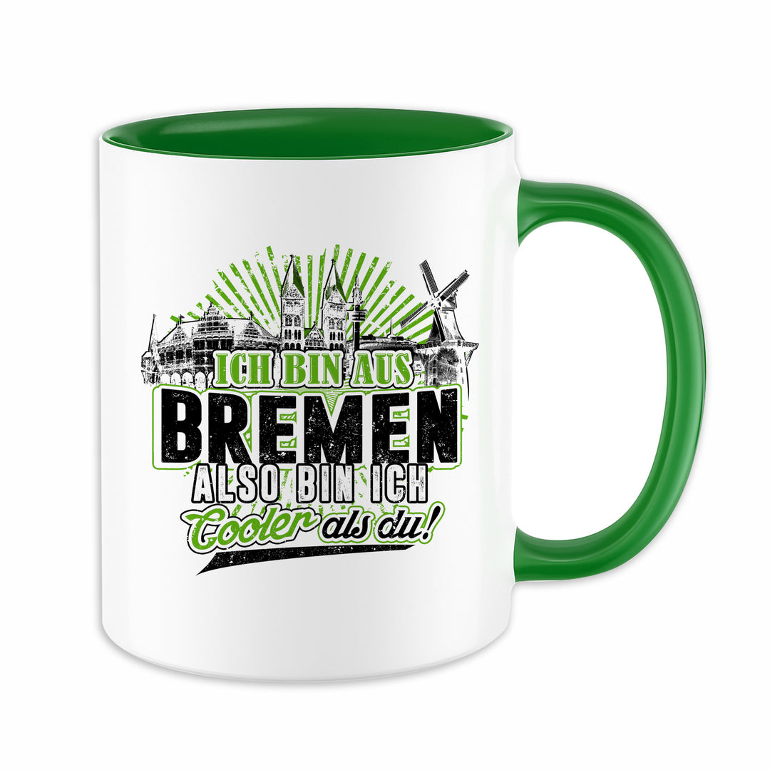 Cooler als du Bremen Tasse | Kaffeetasse Hansestadt Skyline Spruch Kaffeebecher