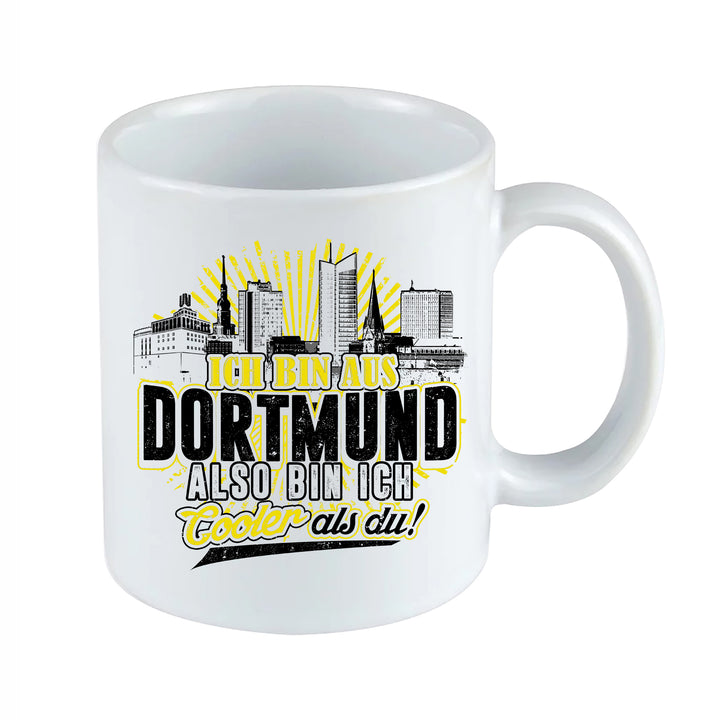 Cooler als du Dortmund Tasse | Kaffeetasse – Ruhrpott Skyline Spruch Kaffeebecher