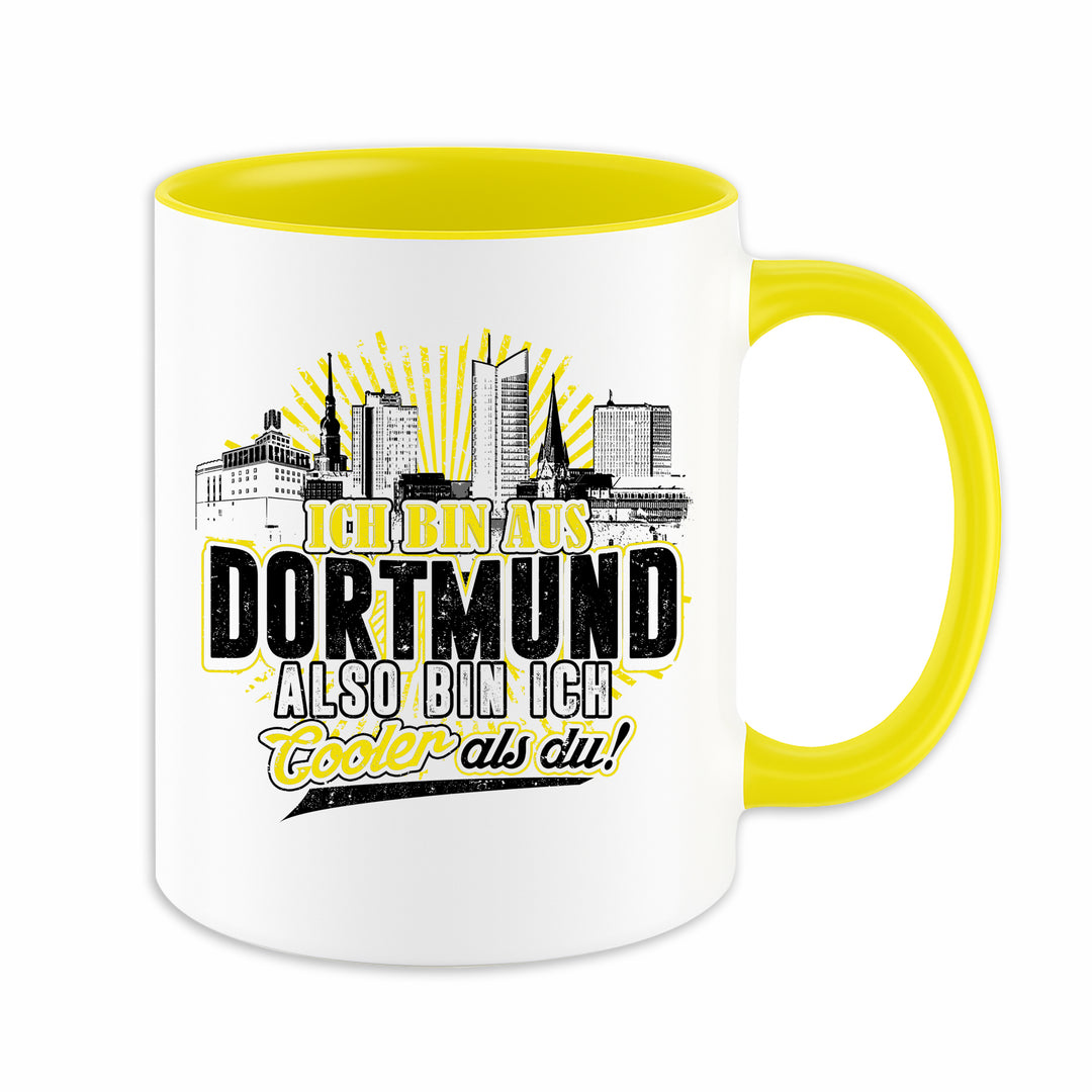 Cooler als du Dortmund Tasse | Kaffeetasse – Ruhrpott Skyline Spruch Kaffeebecher