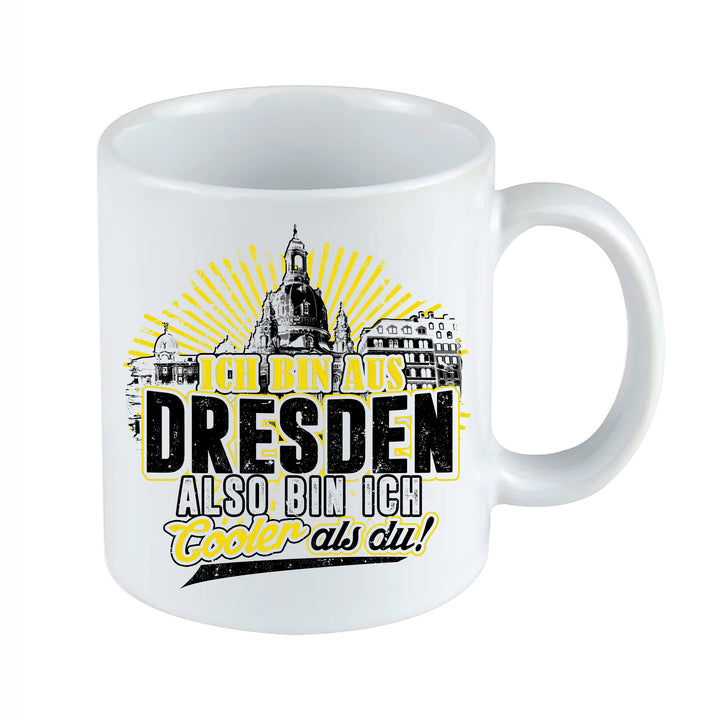 Cooler als du Dresden Tasse | Kaffeetasse Sachsen Ostdeutschland Skyline Kaffeebecher