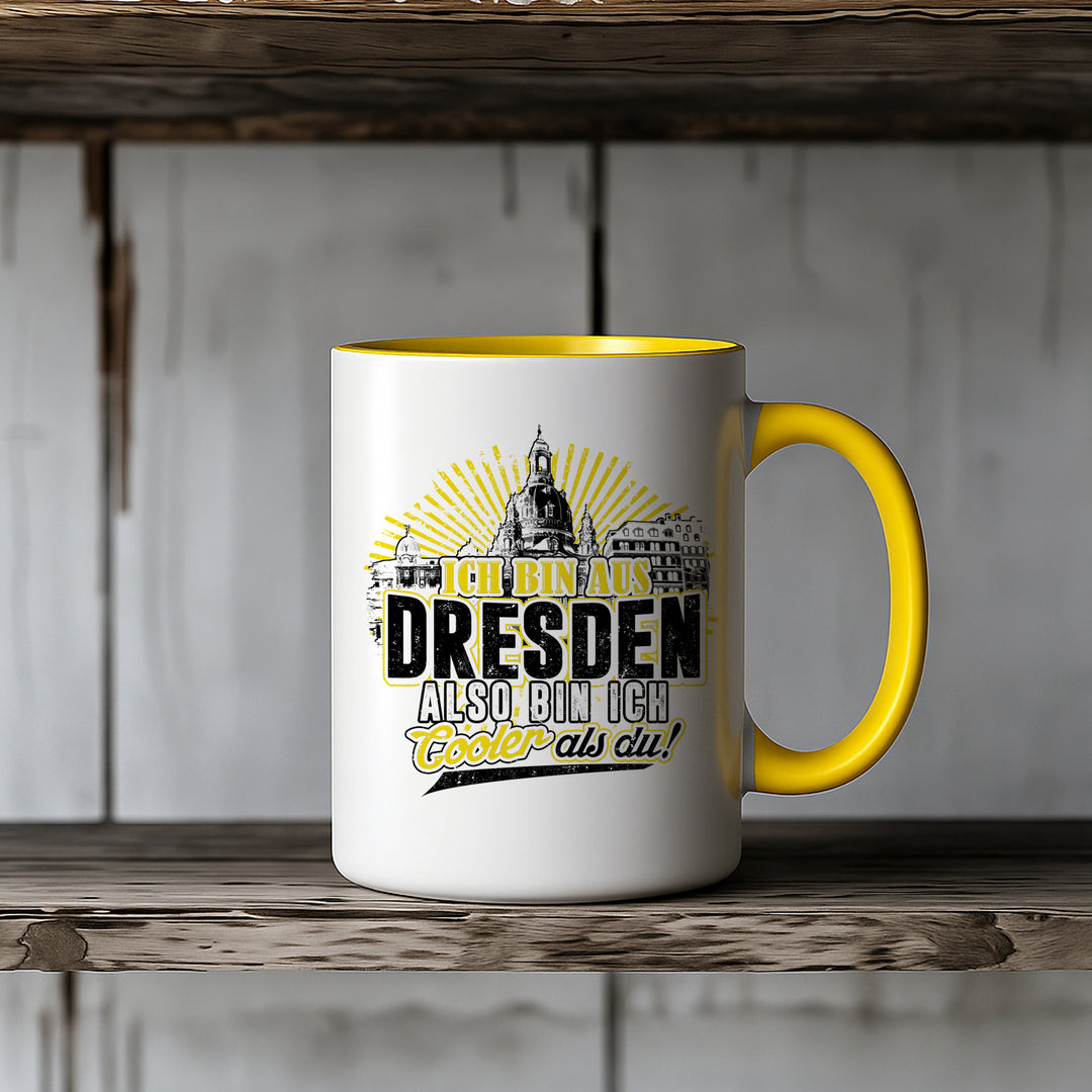 Cooler als du Dresden Tasse | Kaffeetasse Sachsen Ostdeutschland Skyline Kaffeebecher