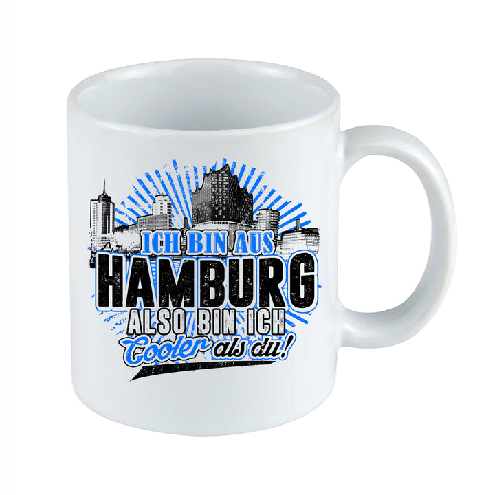 Cooler als du Hamburg Tasse | Kaffeetasse Moin Norddeutschland Hansestadt Skyline Kaffeebecher