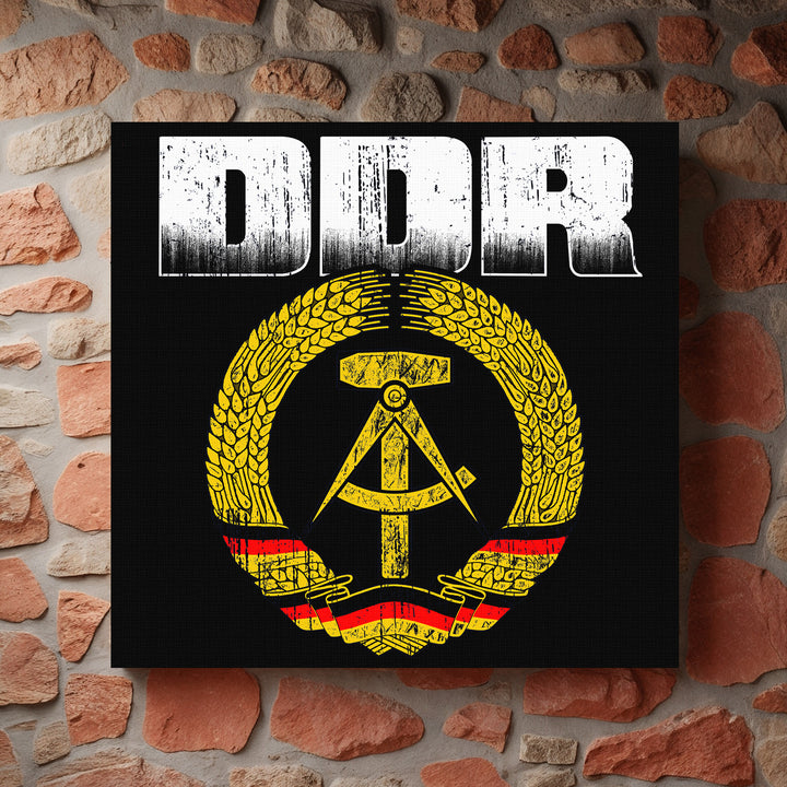 DDR Leinwand | DDR Wappen Bild Ostdeutschland Deko Simson Trabant | M1