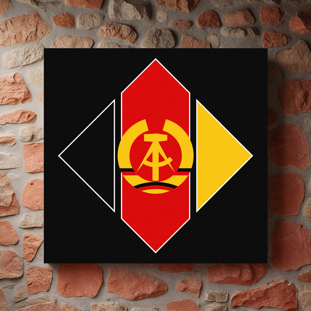 DDR Leinwand | DDR Wappen Bild Ostdeutschland Deko Simson Trabant | M2