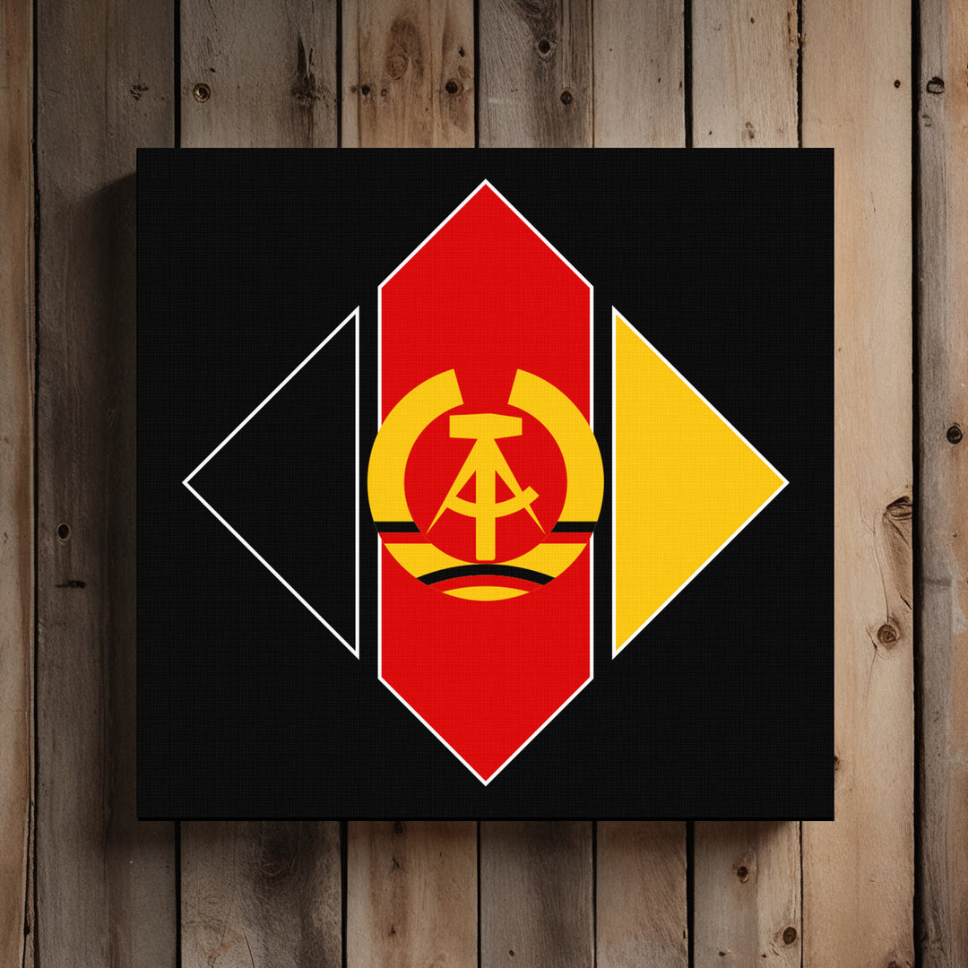 DDR Leinwand | DDR Wappen Bild Ostdeutschland Deko Simson Trabant | M2