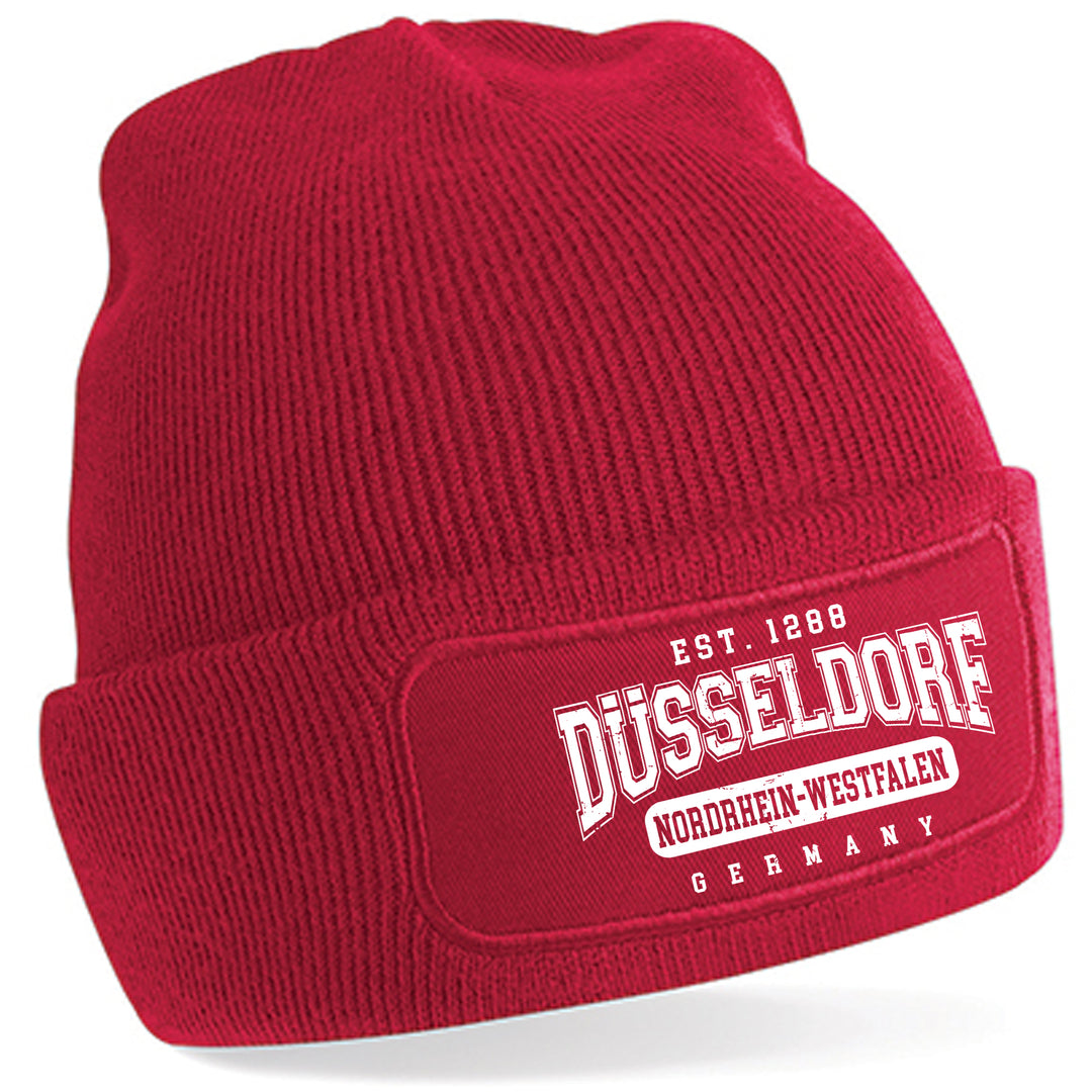 College City Düsseldorf Mütze | Rheinland Wintermütze | Patch Beanie