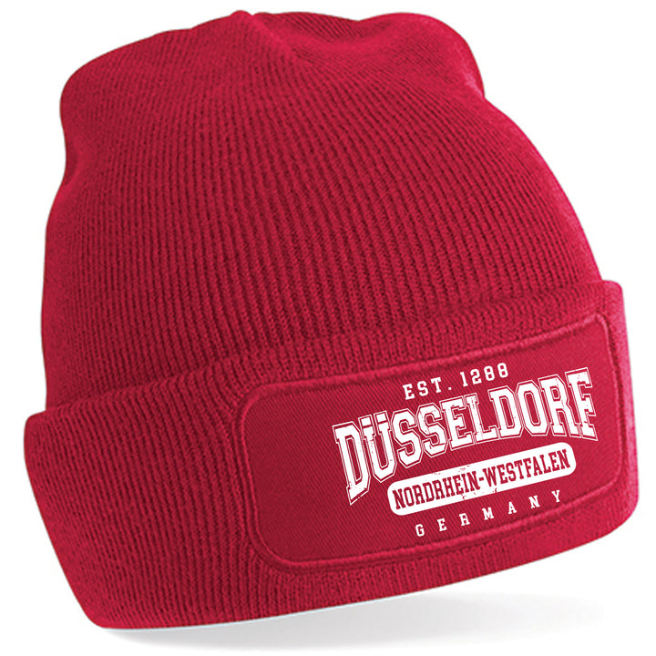 College City Düsseldorf Mütze | Rheinland Wintermütze | Patch Beanie