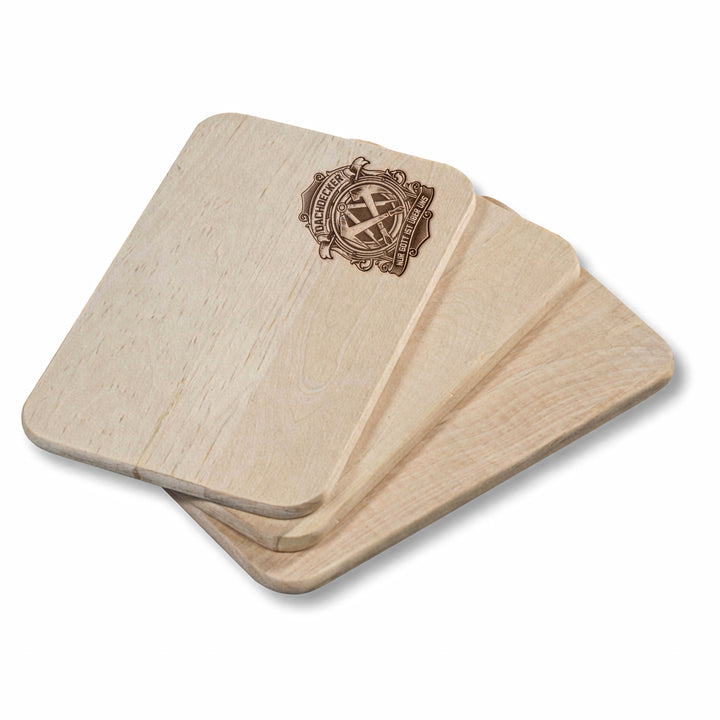 Dachdecker Schneidebrett | Frühstücksbrettchen mit Gravur Handwerk Holzbrett Küchenbrett | M4