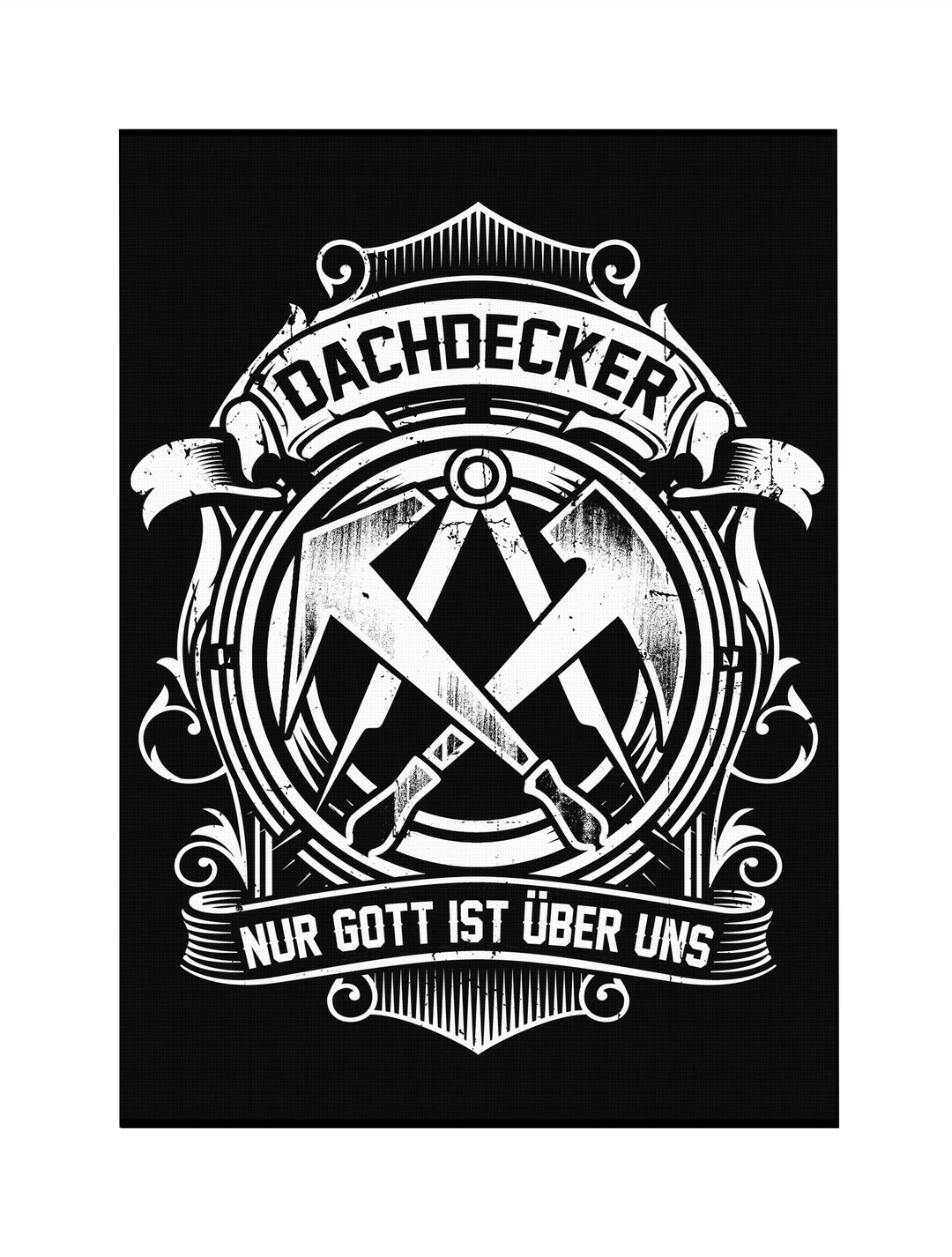 Dachdecker Leinwand | Dachdecker Zimmermann Bild Zunft Handwerker Deko | M4